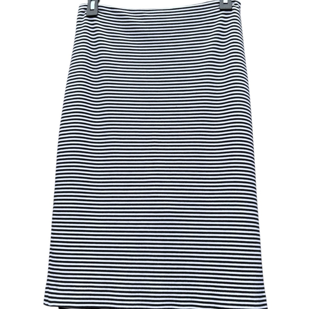 BANANA REPUBLIC Ladies Black & White Striped Slim Stretch Pencil Skirt Size 8